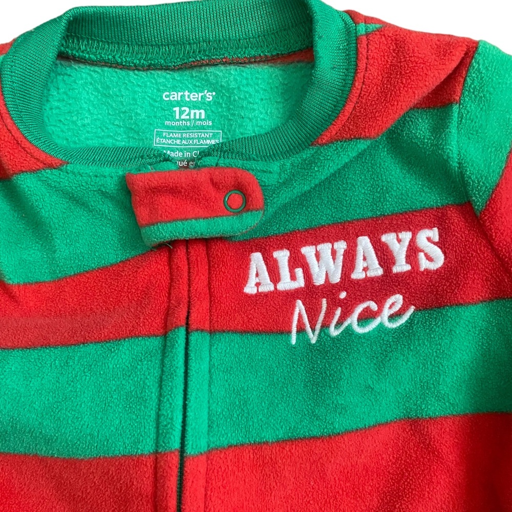 Bundle 12m baby holiday Christmas Santa pajamas - 5 pairs, Carters, Target +